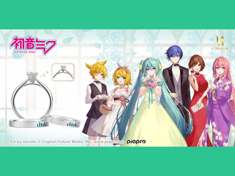 Exchange Vocaloid vows with original rings featuring Hatsune Miku and friends