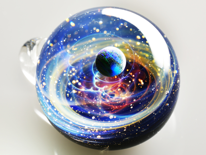 Space Glass:  Japanese Artist Creates Beautiful Galaxies And Solar Systems In Glass Pendants