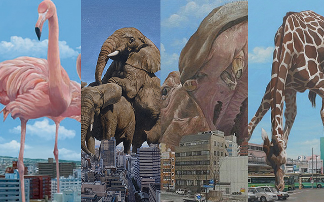 Monster Wildlife Rampaging Through Japanese Cities:  Bizarre And Beautiful Artwork