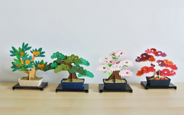 Easily Dabble In Traditional Japanese Art With Colorful Paper Bonsai Kits