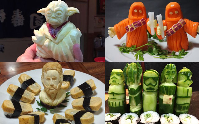 Sushi Chef Crafts Awesome Star Wars Veggie Sculptures