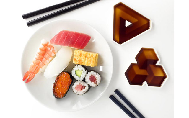 3D Optical Illusion Soy Sauce Dishes Make Your Sushi Dinner Even Prettier
