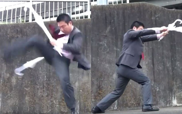 This Umbrella Samurai’s Martial Art Skills Make The Rain Terrified