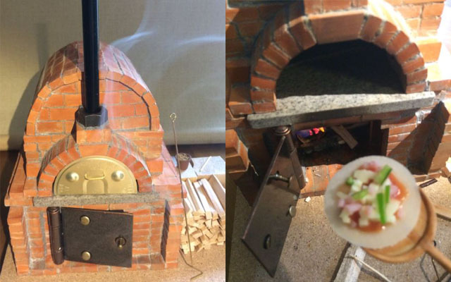 Japanese Twitter User Crafts Miniature Brick Pizza Oven, Cooks Up Bite-Sized Delights