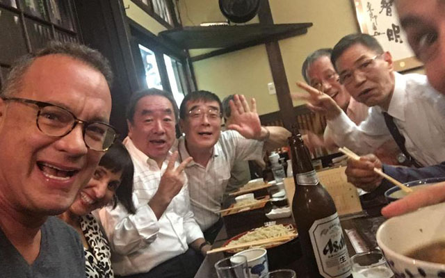 Tom Hanks Charms Japanese Internet With Jovial Soba And Beer Selfie