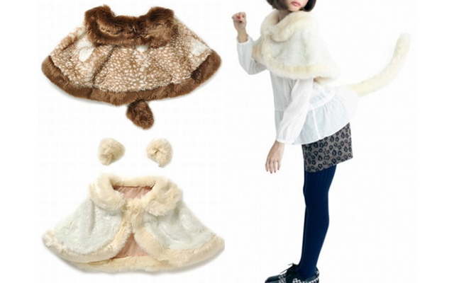 Stay Warm During The Freezing Cold Winter In Furry Cat And Deer Capes