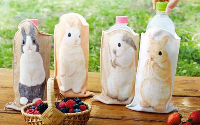 Soft Bunny Water Bottle Towels Will Keep Your Bag Dry From Water Droplets