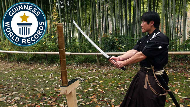 Isao Machii Sets 6th World Record For Most Sword Cuts In One Minute