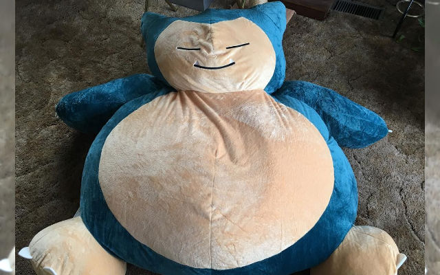 You’ll Never Want To Leave The Belly Of This Super Cushy Snorlax Bean Bag Chair