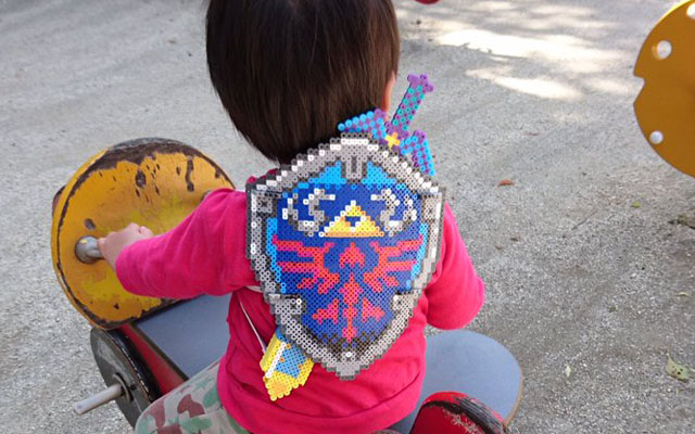 Crafty Mom Made Her Son A Zelda Sword And Shield Out Of Perler Beads