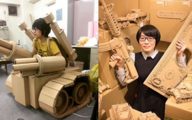 Amazing Japanese Cardboard Artist Transforms Old Boxes Into Tanks, Gundams, Space Ships, And More!