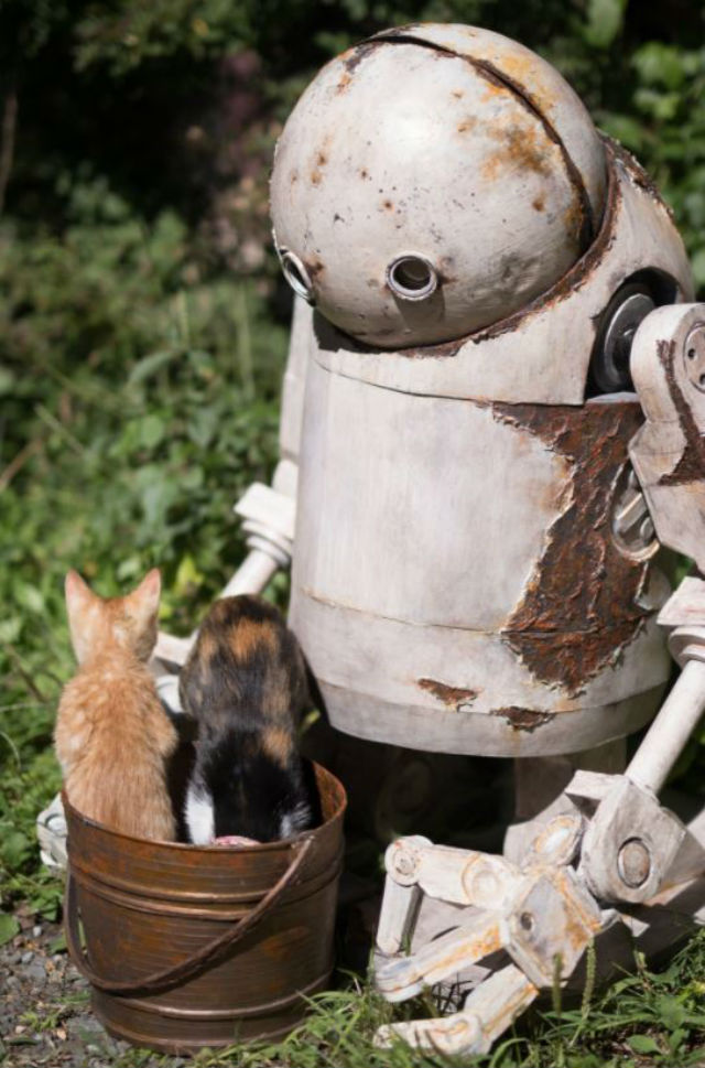 Curious Cats Adopt Lifelike NieR: Automata Model As Their Adorable Guardian  – grape Japan