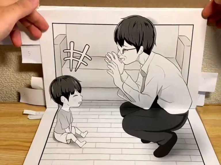 “Funny faces”:  Japanese paper animation artist crafts amazing story of bond between father and son