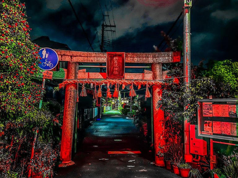 A torii gate out of nowhere late at night has Japanese Twitter user feeling spirited away