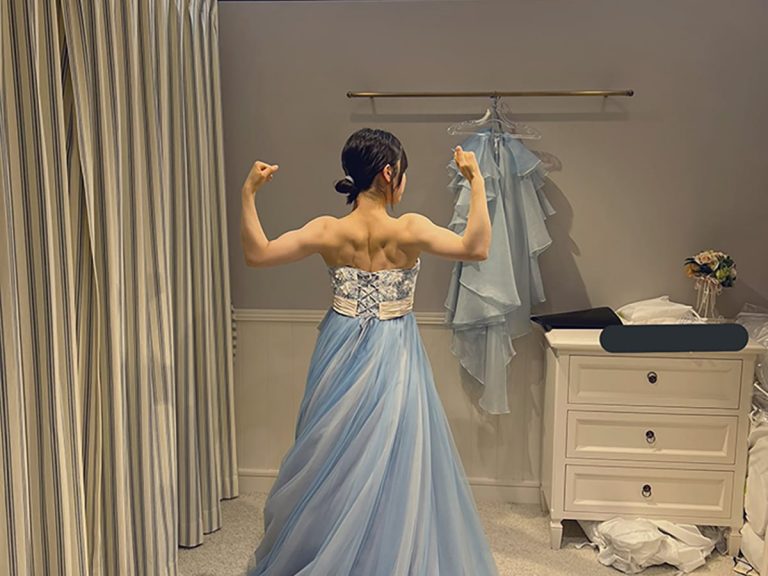 Japanese bride angers mom when she reveals her buff bod in a wedding dress
