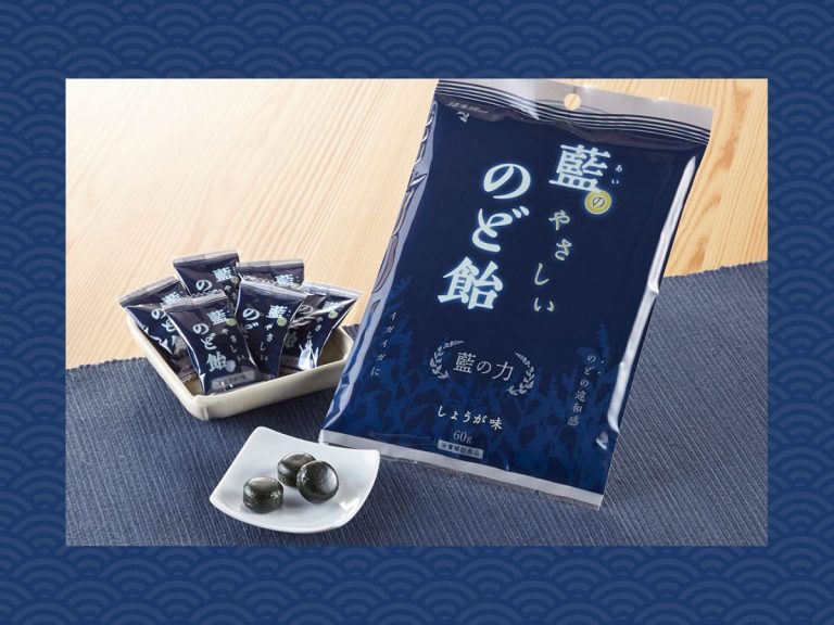 Throat drops feature Japanese “ai” indigo, traditionally used as blue dye and healthy tea