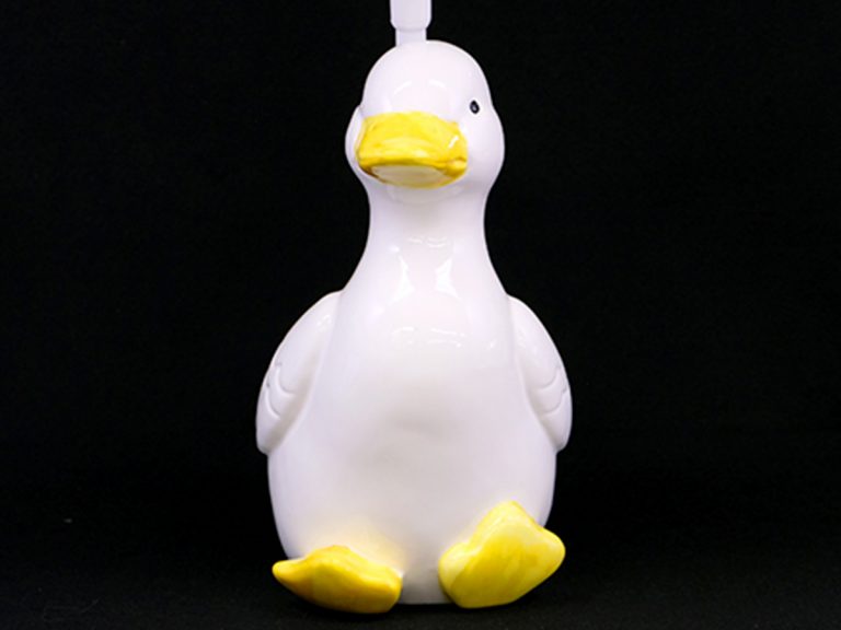Add a feathered friend to your restroom with the retro derpy duck brush holder