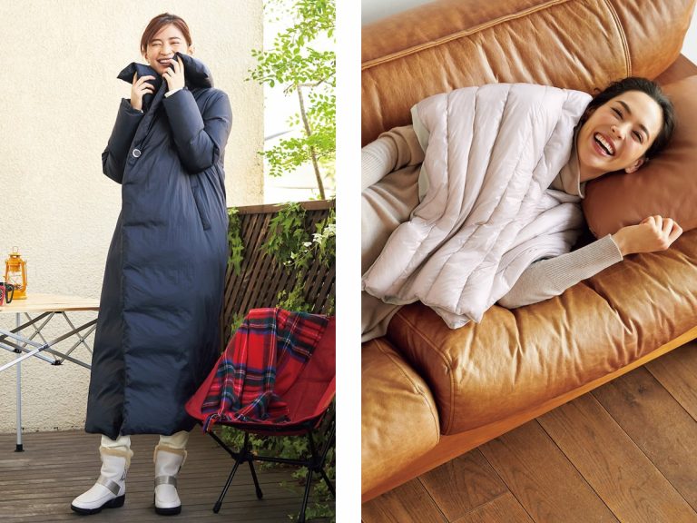 Stay toasty this winter with this battery powered heated coat and two-way shawl