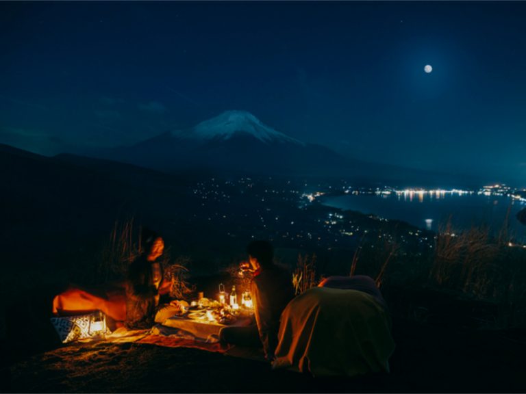 Enjoy a moonlit picnic with a view of Mount Fuji with this special trekking tour