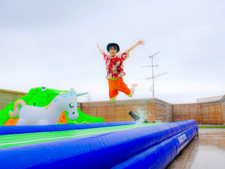 This rooftop water play park makes watery fun possible in landlocked Saitama prefecture