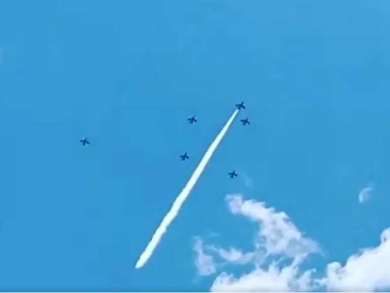 Blue Impulse thank health care workers with morse code message