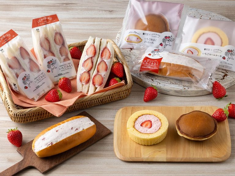 Cute strawberry fruit sandwiches, cakes and sweets now on sale at Lawson convenience stores