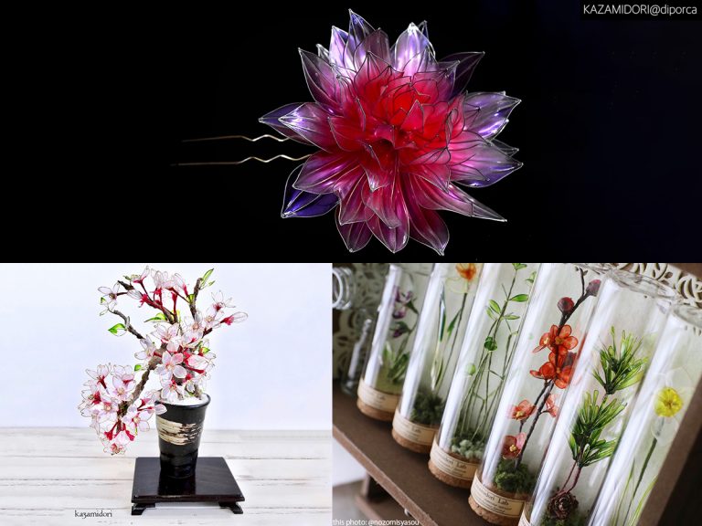 Kazamidori’s Exquisite Bonsai Creations, Fashion Accessories and Herbarium Art
