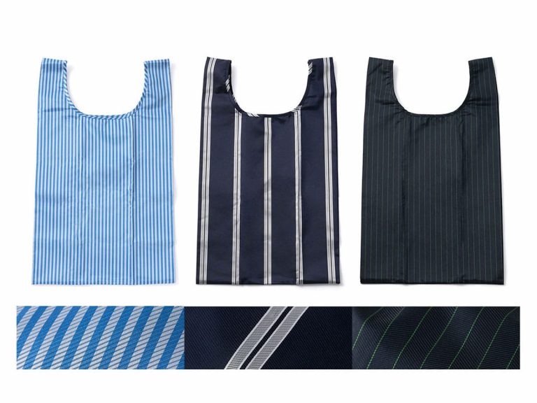 Boys be eco-conscious! Luxury umbrella maker designs staid striped eco-bags for men