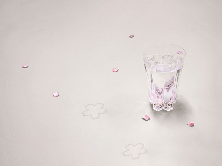 Elegant Glassware Leaves Sakura Petal Dewprints On Your Tablecloth