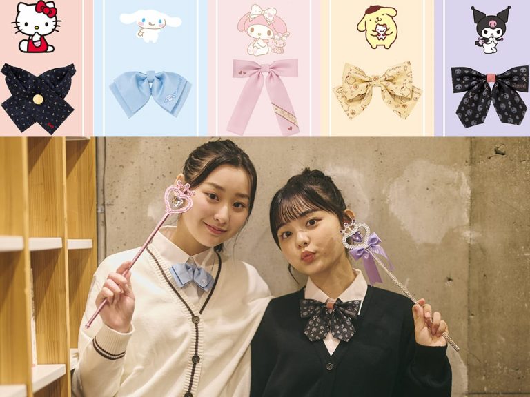 School uniform ribbons featuring Cinnamoroll, Kuromi, Pompompurin, My Melody & Hello Kitty go on sale