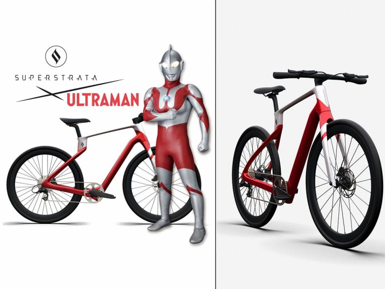 World’s first custom 3D-printed unibody carbon fiber e-bike Superstrata gets Ultraman edition