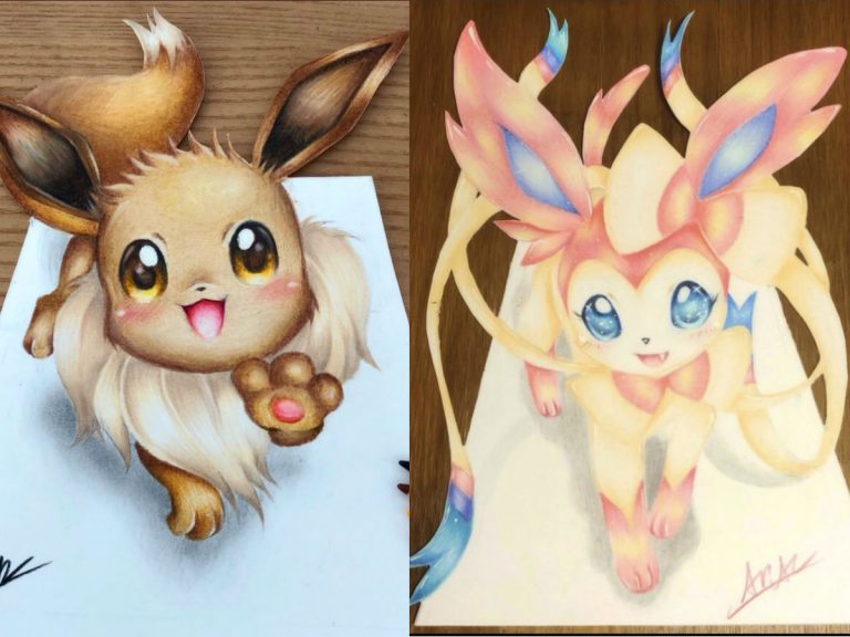 Artist’s dazzlingly realistic Eevee illustrations jump off the page
