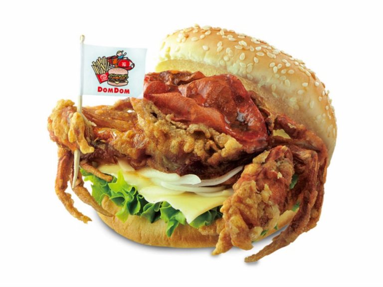 Japan’s first ever burger chain celebrates with a whole fried crab burger