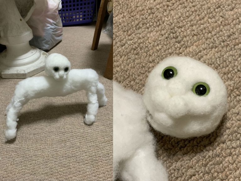 Unfinished wool felt cat doll haunts Japanese Twitter user