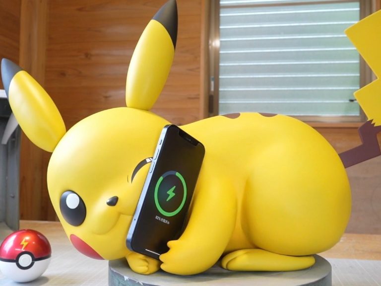 Cheeky Pikachu device charges phones with an electric Pokémon Nuzzle