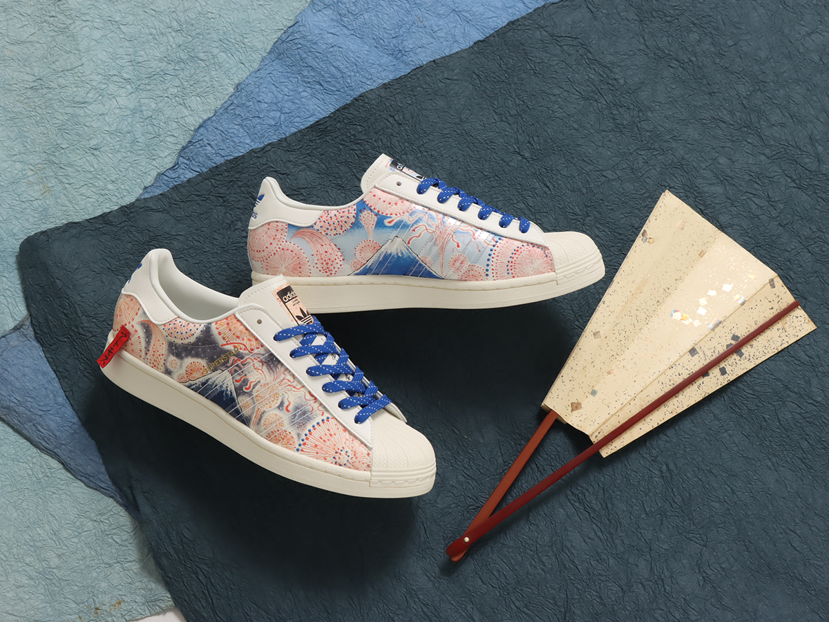 Adidas team up with Japanese tattoo artist on awesome Mount Fuji and  fireworks sneaker design – grape Japan