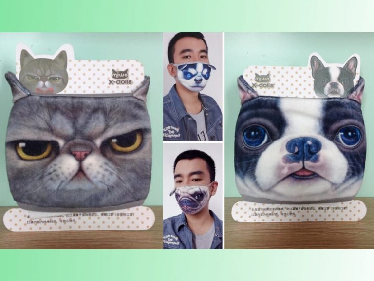 Show your love for pets with these cat and dog face masks