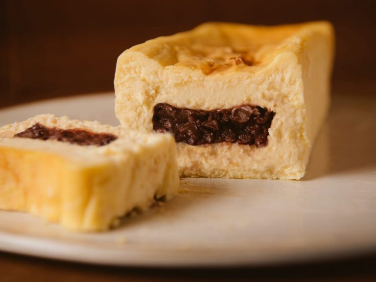 Anko filled cheesecake fuses a Japanese favorite with a classic Western dessert