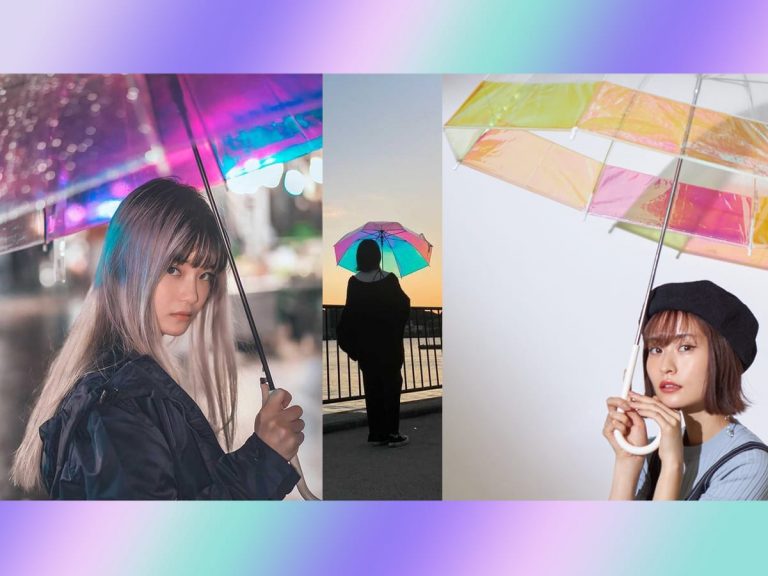 These iridescent “aurora” umbrellas by Wpc. look great in selfies, are trending on social media