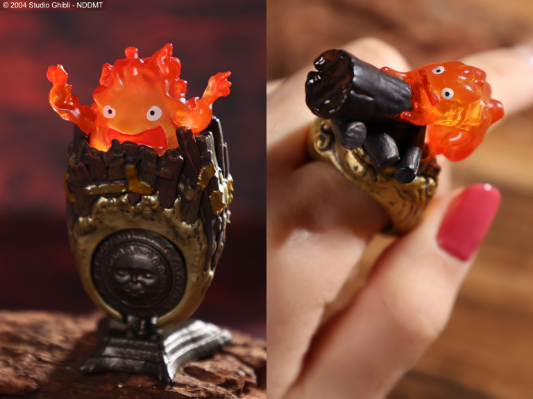 Studio Ghibli’s super detailed Calcifer rings are both jewellery and awesome stand-alone figures