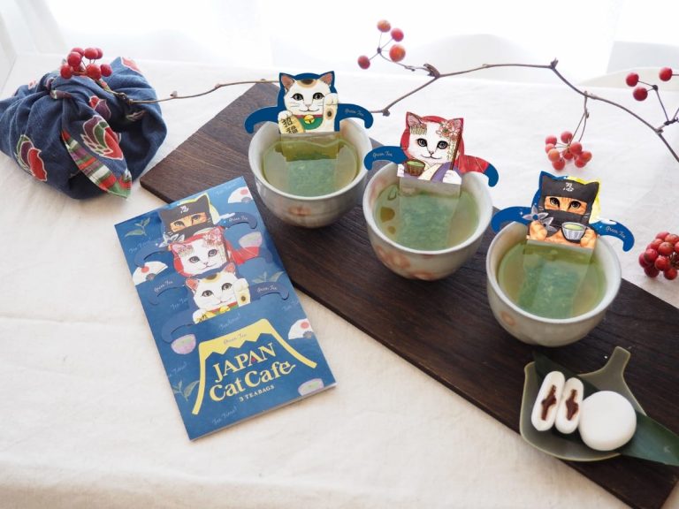 Cats and culture come together in new Japanese green tea bag designs