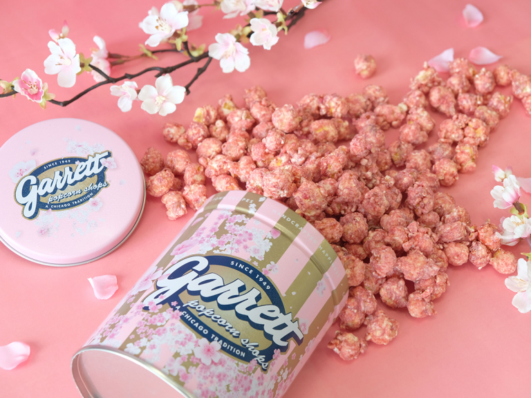 Garrett Japan’s ‘Gourmet’ Sakura Popcorn Tin Celebrates Cherry Blossom Season