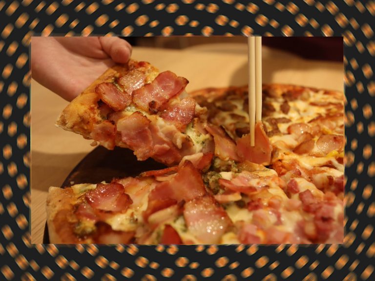Domino’s Japan’s new sextuple topping pizzas come with special chopsticks to eat them