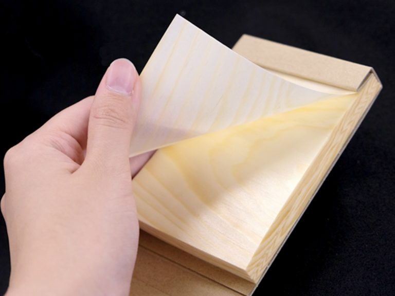 Memo pads & sticky notes are made of thin wood used in takoyaki trays, bento boxes and more