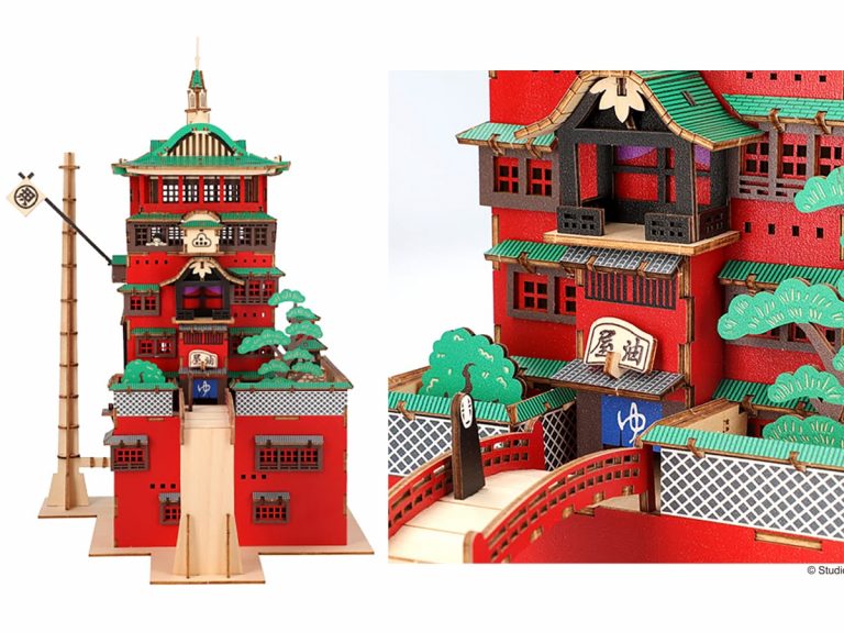 Build Spirited Away’s iconic bathhouse with a detailed wooden model that lights up
