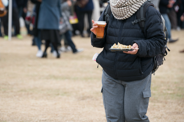 Beer and gyoza at Tokyo Festival 2017