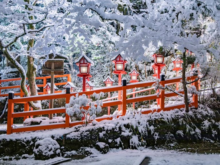 Japanese photographer captures mystical shrines covered in snow