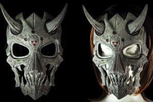 Japanese artist crafts mecha-inspired traditional oni demon masks