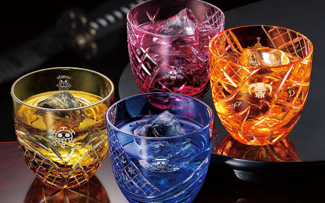 Traditional Japanese Cut Glass Set Inspired By One Piece Characters