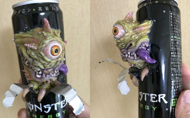 Japanese Figure Artist Shows How Monster Energy Drinks Get Their Claw Marks